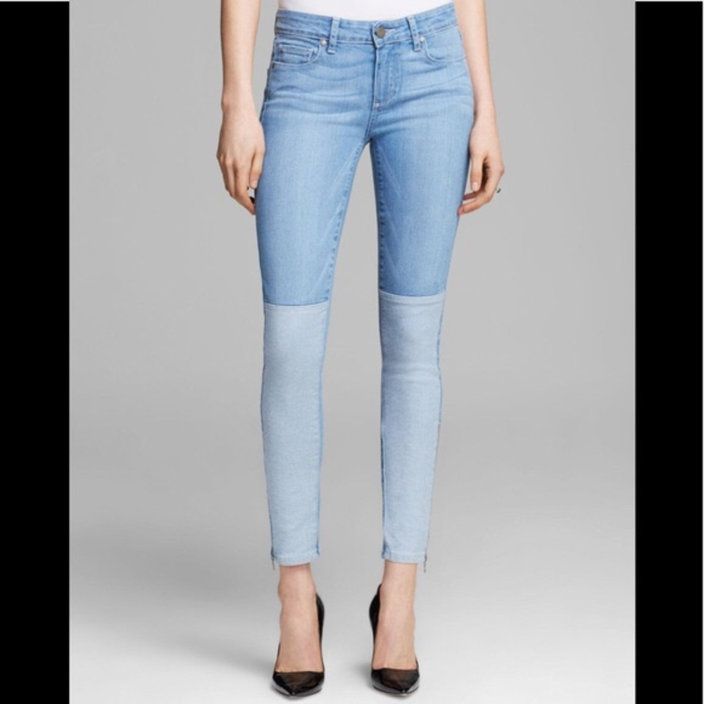 Paige block jeans with zipper